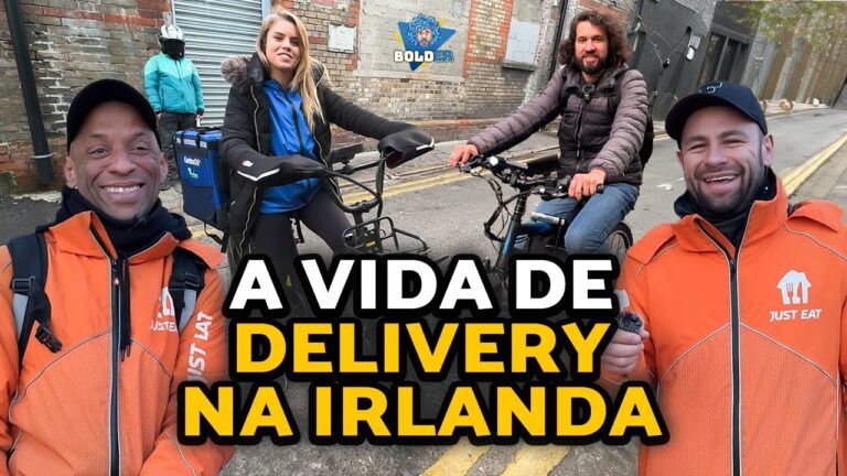Entregadores brasileiros e Bolder em Dublin