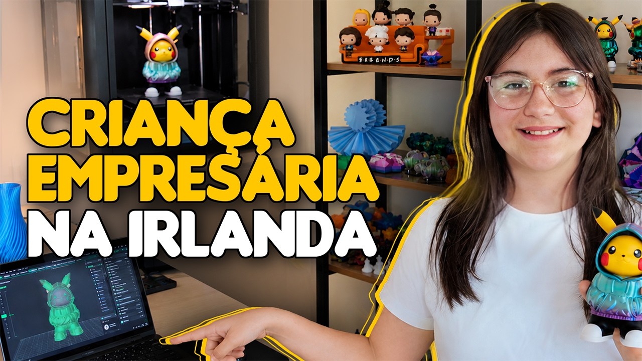 Empreendedora brasileira de 12 anos cria negócio de impressão 3D na Irlanda