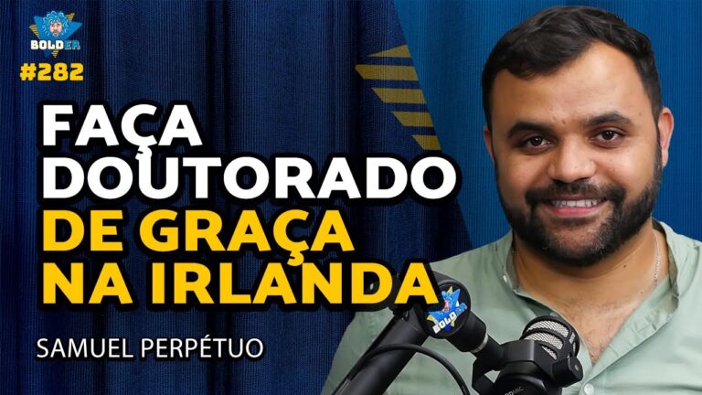 Samuel Perpétuo na capa do episódio sobre doutorado gratuito na Irlanda