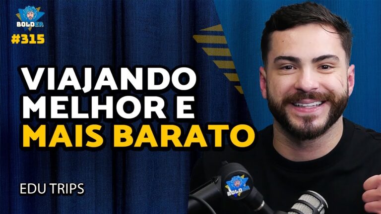 Edu Trips na capa do episódio sobre viajar melhor e mais barato